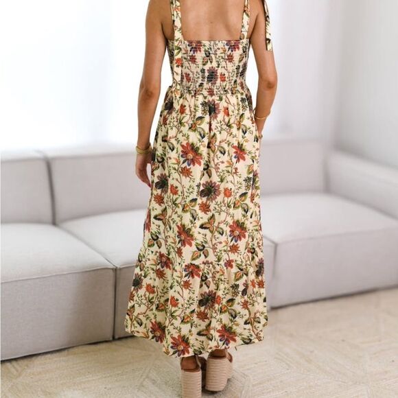 Fancy D Boutique Maxi Fall Floral Print Dress NWT medium - Picture 3 of 5